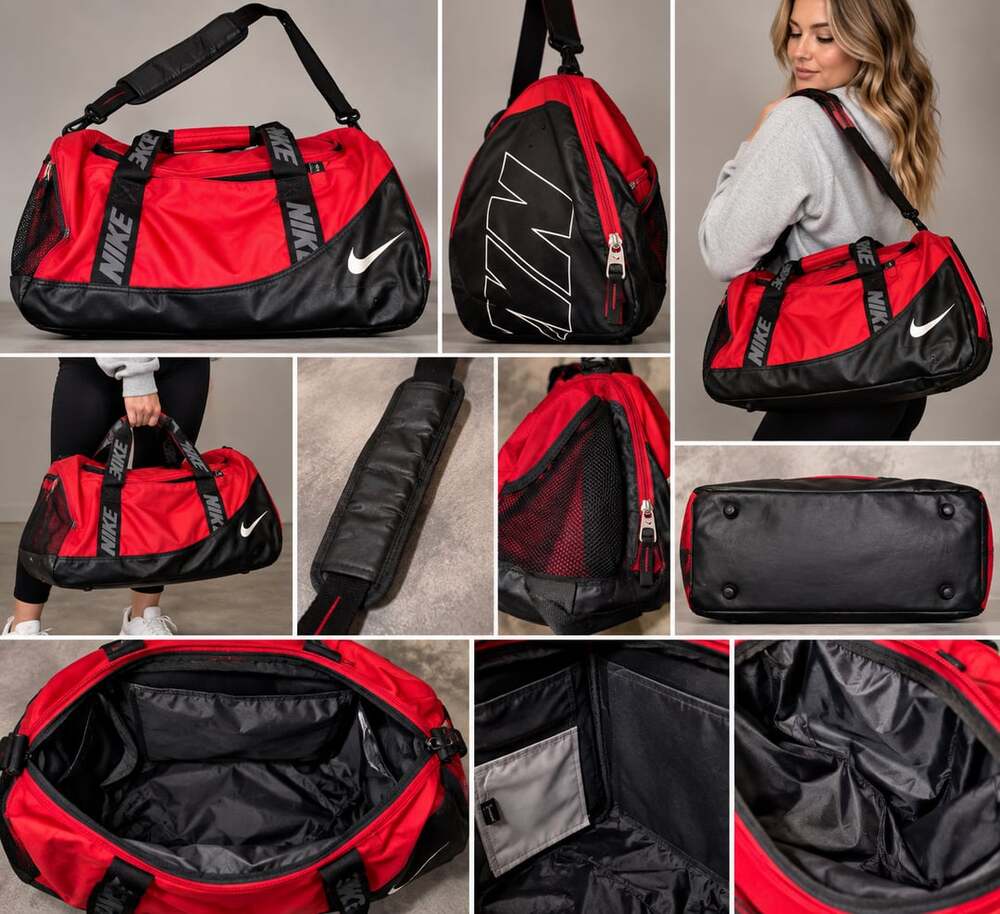 Nike Brasilia Training Duffle Bag Red Black White